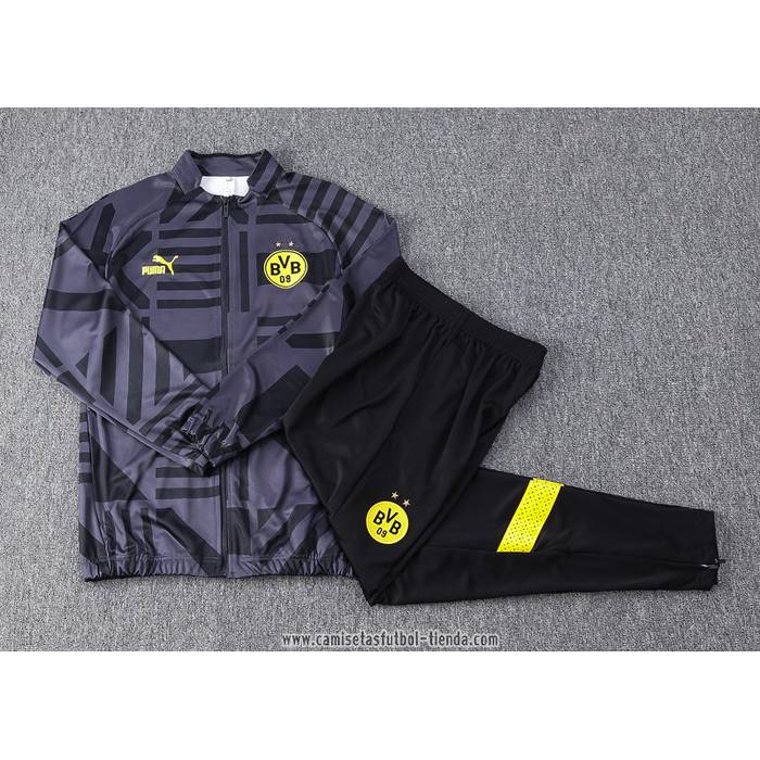 Chandal de Chaqueta del Borussia Dortmund 2022 2023 Negro y Gris